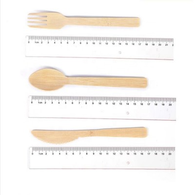 Wholesale Factory Price Biodegradable Disposable Bamboo Cutlery Set Spoon Fork Knife