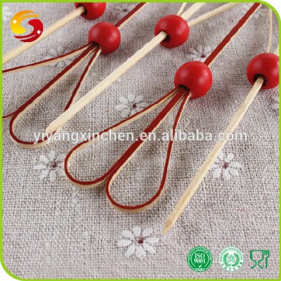 Online sale heart shaped bamboo skewers with wooden beads